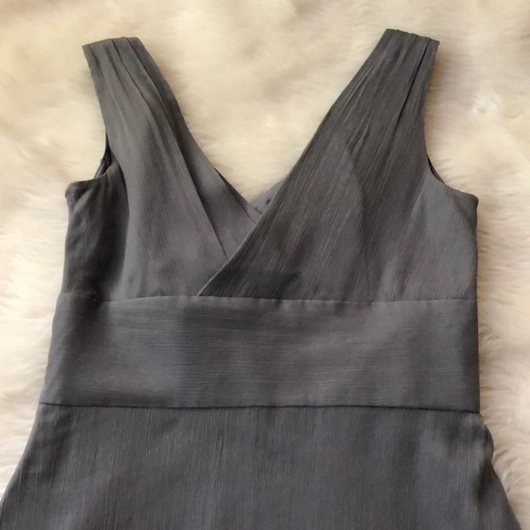 J.Crew silk cocktail party dress gray fully lined - Picture 3 of 8